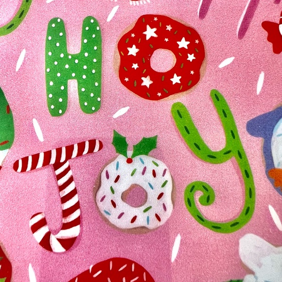 Large Christmas Doughnuts Candy Poly Cutting Board Joy Santa Kitchen Donuts - Picture 5 of 11